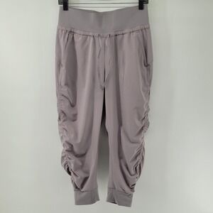 Athleta La Viva Capri Jogger Womens 2P Purple Ruched Drawstring 417013-02